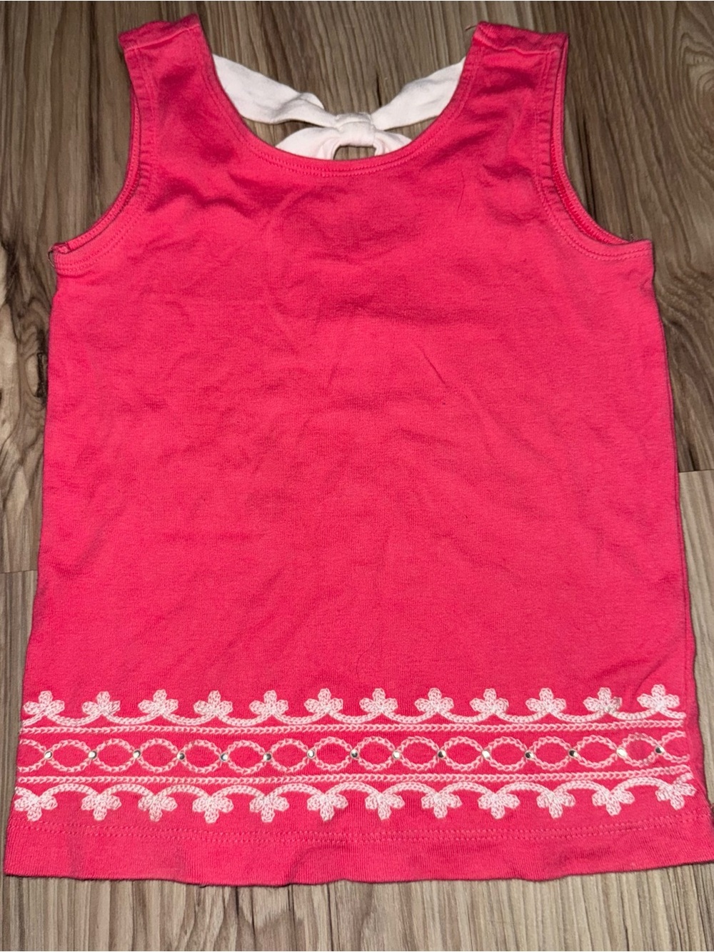 Gymboree Hot Pink Girls' Tank Top with White Trim Size 6